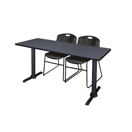 Cain Rectangle Tables > Training Tables > Cain Training Table & Chair Sets, 60 W, 24 L, 29 H, Grey MTRCT6024GY44BK